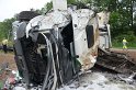 LKW umgestuerzt A 1 Rich Saarbruecken P081